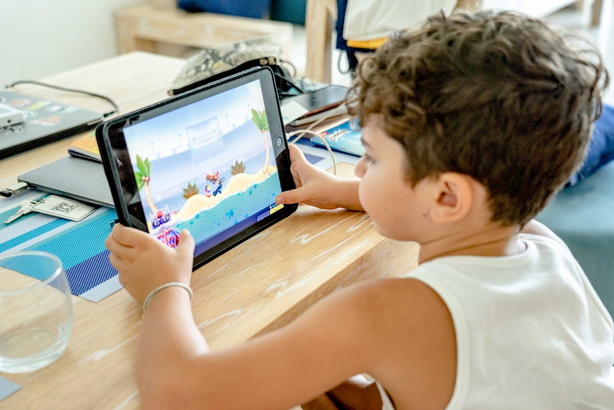 Child using a tablet computer