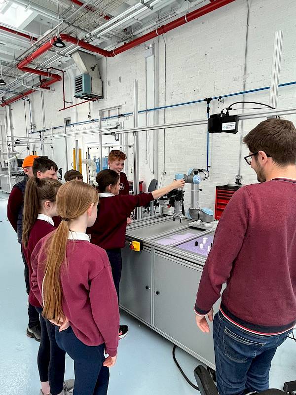 Kilcurry NS studens trying the 3D printer at Enterprise FabLab in the Creative Spark, Dundalk